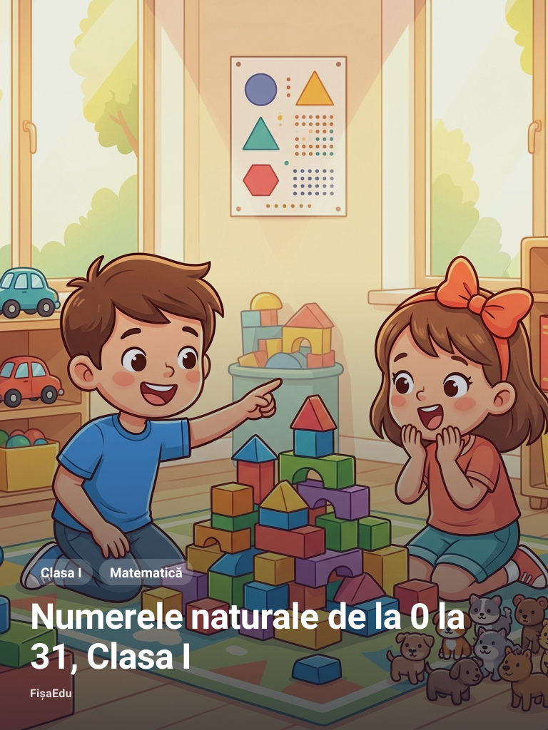 Fișă — Numerele naturale de la 0 la 31, Clasa I